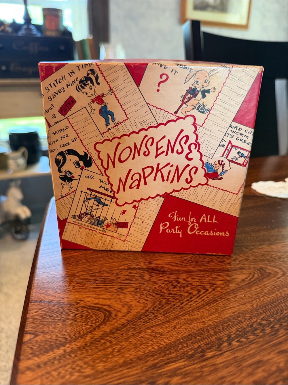 Vintage Nonsense Napkins Vintage-Style Party Napkin Box - 28 napkins